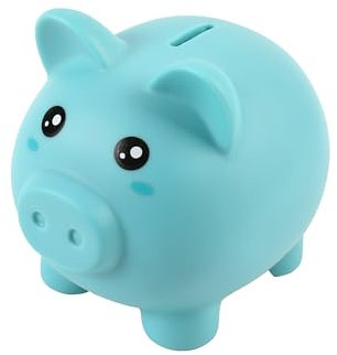 I-TOTAL® - Lustige dekorative Spardose/Münzfach aus robustem Kunststoff (Blue Pig)