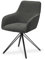 Juskys Drehstuhl Clyde mit Armlehne & Stoff Bezug - Esszimmerstuhl modern - Polsterstuhl Esszimmer - 120 kg belastbar - Stuhl Cord Hellgrau