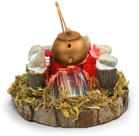 Mini Lagerfeuer Wichtelzubehör, Miniatur Kamin Puppenhaus Kamin mit Licht, Miniatur Puppenhaus Zubehör, Miniatur Kamin Deko, Miniatur Wichtel Zubehör Weihnachten, für Weihnachten Ornament Zubehör