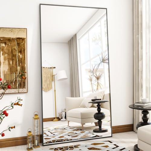 VooBang Large Full Length Mirror 78 x 35 - Shatterproof Black