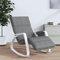 Hommdiy Schaukelstuhl Relaxstuhl Schwingstuhl Ruhesessel Loungesessel Sessel Schwingsessel Polstersessel Schaukelsessel Wohnzimmer Stoff Dunkelgrau und Weiß
