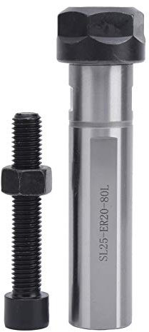 Culnflun Herramienta de vástago Recto telescópico de Varilla de extensión de Torno, fresadora de Soporte, SL25 ER20 80L para perforación de fresadora de Torno CNC