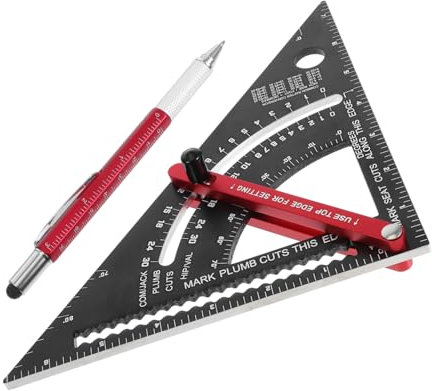 TOBBOMEY 2 Teiliges Set Mit Beweglichen Linealen, Lineale, Zimmermannswerkzeug, Wasserwaage, Stiftwerkzeug, Multitool, Tech Stift, Verstellbarer, Linealstift, Zimmermannswinkel, Troika