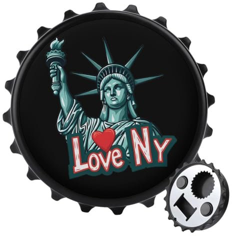 I Love New York Funny 2 in 1 Magnetic Bottle Openers 3″ Fridge Magnets Beer Soda Opener Cute Decoration for Kitchen Refrigerator