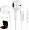 Wired Headphones USB C for Apple iPhone 16 15 Pro Max,Type C Earphones EarBuds With Mic & Remote Control for Samsung S25 S24 Ultra A56 Noise Cancelling HiFi Stereo USBC Headset for iPad 10 11 White
