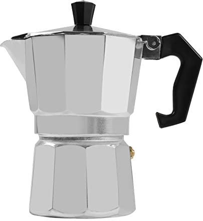Mermajestic Cafetière à expresso électrique 3 tasses 500 W en alliage d'aluminium avec 5 niveaux de température et valve de sécurité, pour expresso, cappuccino et spécialités de café