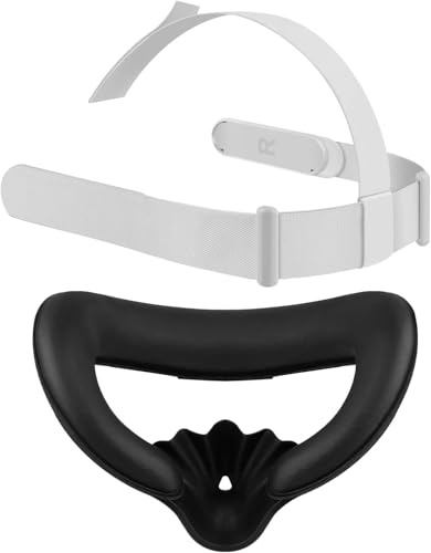 inRobert Head Strap and Face Cover Pad for Meta Quest 2 | Adjustable Headstrap & Sweatproof PU Face Cushion Pad, Oculus Quest 2 Comfort Upgrade Kit - Pressure Relief, Long VR Play