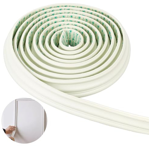 MAYJOYDIY Peel and Stick Chair Rail Molding 5m x 5.1cm Self-Adhesive Wall Moulding Trim 3D Foam Border Strip for Interior Decor Cabinet Door Mirror Frame Furniture Wardrobe