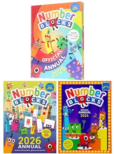 Numberblocks Annual 2024, 2025 & 2026 Children's Stories, Puzzles, Games, Colouring & More: 3 Books Collection Set