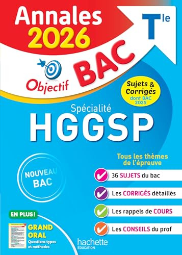Annales Objectif BAC 2026 - Spécialité HGGSP Tle - sujets et corrigés