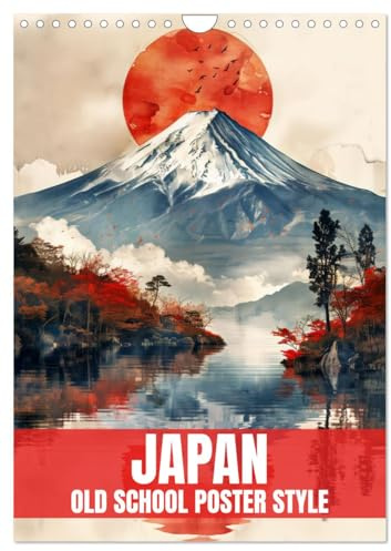 Japan - Old School Poster Style (Wandkalender 2026 DIN A4 hoch), CALVENDO Monatskalender: Eine Sammlung von Poster über Japan in Old School Style (CALVENDO Orte)