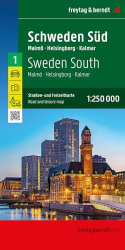 Schweden Süd, Straßen- und Freizeitkarte 1:250.000, freytag & berndt: Malmö - Helsingborg - Kalmar, Camping- und Stellplätze, Blatt 1 (freytag & berndt Auto + Freizeitkarten, Band 1)
