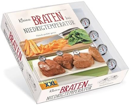 Kleine Braten bei Niedrigtemperatur: mit 4 Bratenthermometern in der Geschenk-Box
