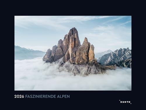 Faszinierende Alpen - KUNTH Wandkalender 2026: Hochwertiger, bildstarker Kalender mit Spiralbindung im Großformat (KUNTH Wandkalender Black Edition 60 x 45 cm)
