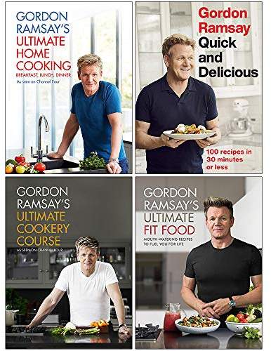Gordon Ramsay Collection 4 Books Set (Ultimate Home Cooking, Quick & Delicious, Ultimate Cookery Course, Ultimate Fit Food)