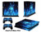 DOTBUY PS4 Skin Aufkleber Sticker Design Folie schützende Haut Schale für Sony Playstation 4 Konsole und 2 Dualshock Controller (Blue Fire Skull)