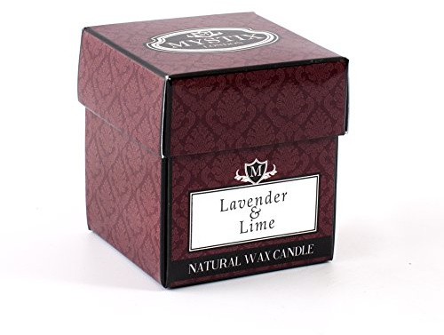 Mystix London | Lavender & Lime - Scented Candle Small 8cl | Best Aroma for Home, Kitchen, Living Room and Bathroom | Perfect as a Gift | Reusable Glass Jar