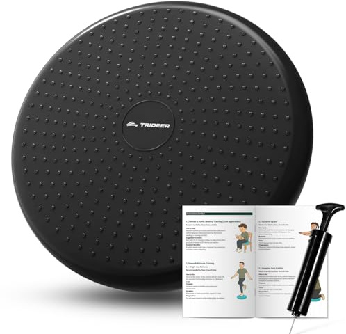 Trideer Wobble Cushion Core Balance Disc, Flexible Seating for Classroom Elementary, Wiggle Seat for Sensory Kids, Balance Pad with Inflation Pump