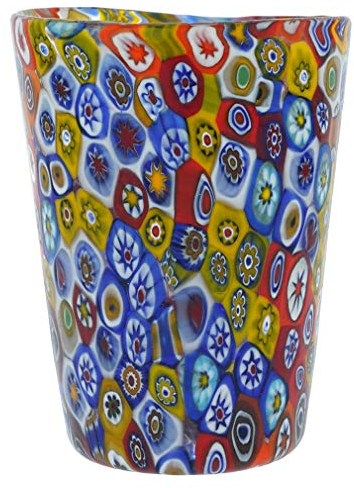 Vaso de cristal de Murano - Millefiori multicolor