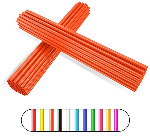 Cubiertas para Radios,PSLER 72 Piezas Cubiertas Protectoras Reutilizables para Llantas de Ruedas para Sillas de Ruedas, Motocicletas de Montaña - Naranja Cubiertas Radios