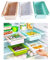 Fridge Organiser - Fridge Drawer - Space Saving - zer - Attaches to Fridge Shelves - White Light Pink Blue - Pack of 3 - Original Gift Idea