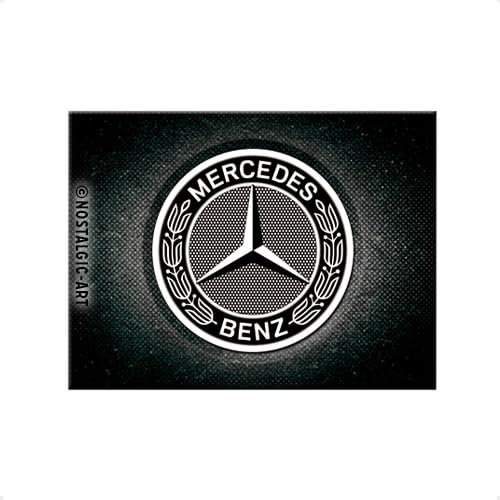 Nostalgic-Art Retro Kühlschrank-Magnet, 6 x 8 cm, Mercedes-Benz – Logo Black – Geschenk-Idee für Mercedes-Benz Accessoires Fans, aus Metall, Vintage Design