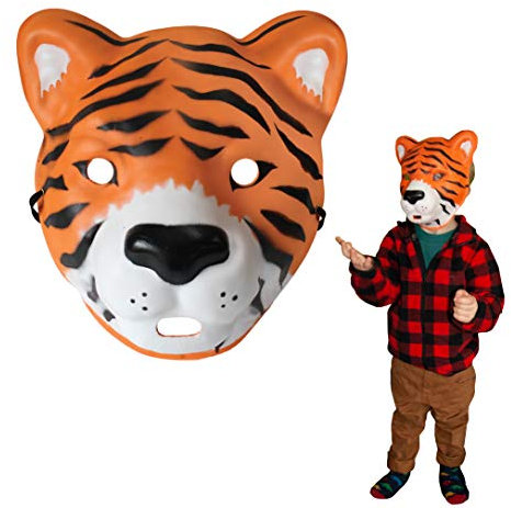 Deluxebase Wild Faces Tiger Kinder-Masken aus sicherem Schaumstoff