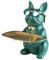 Vinbcorw Französische Bulldog Figur Edelstahl Tablett, Herausnehmbarem,Aufbewahrungsbox,Sparschwein,Obstschale Snacks Obstteller Früchtekorb Gemüse Süßigkeiten Regale