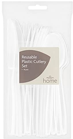 MORRISONS Reusable Plastic Cutlery Set, pack of 18