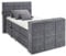 Stella Trading DENVER 6 Boxspringbett 120x200 elektrisch verstellbar, Anthrazit - Bequemes Doppelbett mit motorisierter TV-Halterung - 134 x 123 x 240 cm (B/H/T)