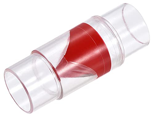 sourcing map Non Return Check Valve, 1-1/8 Inch Dia. One Way Inline Hose Connector for Water Tank Pump, Plastic Red Clear