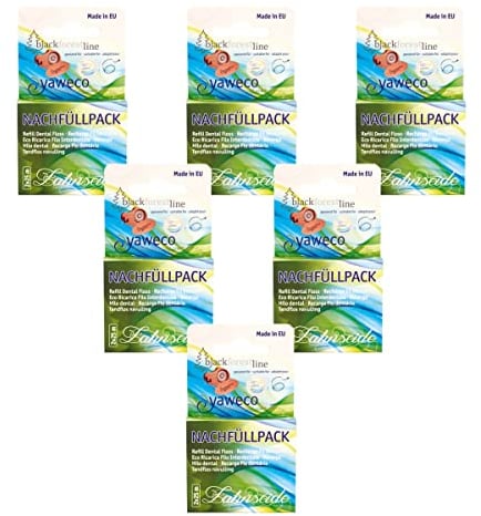 yaweco Nachfüllpack Zahnseide aus reiner Seide mit Bienenwachs ( 25 m) 6 x 1 Stk
