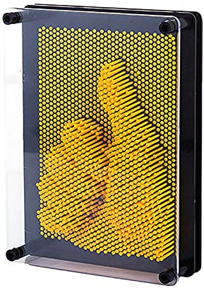 Wlabe Sculptures Clous 3D (pin Art) Nouveauté Plastique Moule Main Moule Art Conseil et Créative Pensée Jouet Clone Jouet pour la Maison et Bureau (E)