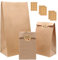 HUALIANG 60 STK Papiertüten mit 60 Aufkleber,3 Größen Fettabweisende Braune Papiertüten,Kraftpapiertüten,Geschenktüten für Weihnachten Brote Keks Apfel verpacken DIY Kindergeburtstag Hochzeit Party