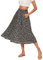 Parabler Rock Damen Elegant Röcke Hohe Taille Plisseerock Sommer Midirock Mit Taschen Casual Freizeitrock Hochzeit Cocktail Skirt Weiße Blume M