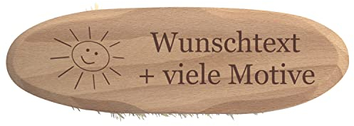 Scheuerbürste aus Holz - mit Wunschgravur - Name und Motiv, Putzbürste für den Haushalt, Reinigungsbürste, Schrubber für Garten, Auto, Fugen, Pflastersteine, Pferd