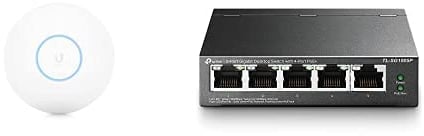 Ubiquiti UniFi 6 Pro Access Point mit TL-SG1005P 5-Port Gigabit PoE Switch, 65 Watt, IEEE-802.3af/at, Plug-and-Play