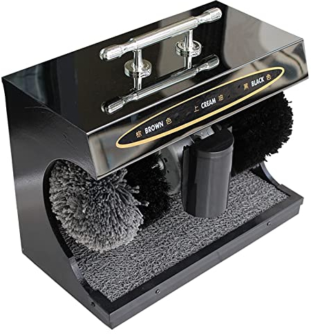 QHYXT Cireuse à Chaussures Machine à Cirage électrique Hôtel Commercial Nettoyeur de Chaussures Automatique avec Brosse à Chaussures Kit de Cirage de Chaussures Bureau d'hôtel Vertical