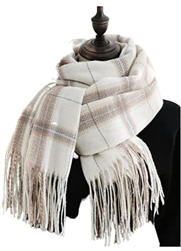 Sciarpa Inter Sciarpe di Lusso da Donna Sciarpe Margonali di Sciarpa Rosa delle Donne Scialli da Capogi-White
