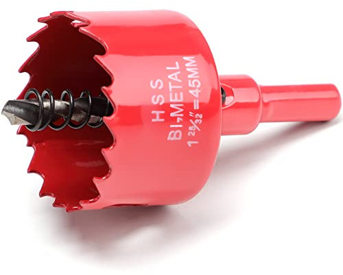45mm Hole Saws Cutter, HSS Bi-Metal Drill Bit for Wood, Plastic, UPVC, Fiberglass and Plasterboard