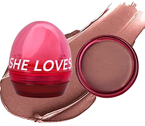 U-Shinein Luminous Putty Blush, Soft Cream Blush Makeup Lip & Cheek Cream, Smooth & Buildable Blush With Radiant Finish, Lightweight, Creamy, Velvety Face Blush with a Makeup Sponge, Withered Rose