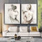 Abstrakte schwarze weiße Frau sexy nackter Rücken Leinwand Gemälde Poster und Drucke Wandkunst Bild für Wohnzimmer Dekor 60 x 90 cm x 2 rahmenlos