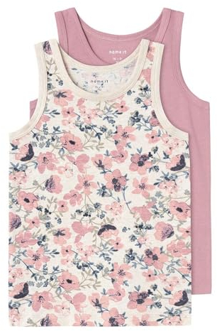 NAME IT Mädchen Nmftank Top 2p Nostalgia Flower Noos, Nostalgia Rose, 92