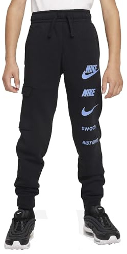 Nike Boy's B NSW SI FLC Cargo BB Pants, Black, 14-15 anni
