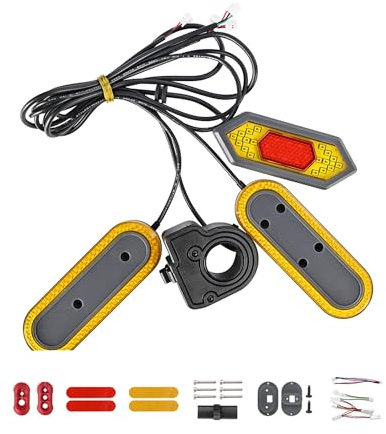 Fututech Set LED Lampeggiante Luce Lampeggiante per Xiaomi M365 Pro Pro 2 Indicatore di Sterzo per Scooter Elettrico, Spia di Controllo, Fanale Posteriore, Accessori, Modifica