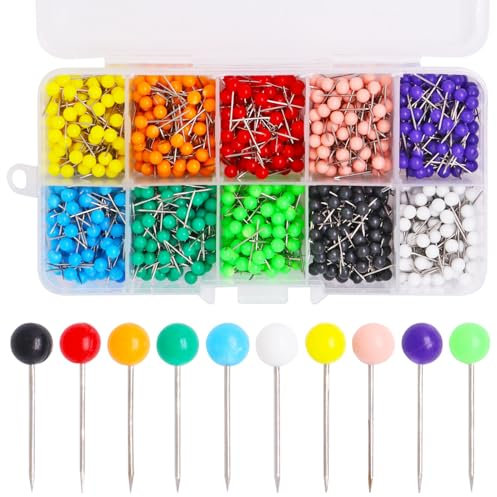 YuGtcen Dekorative Reißnägel (Kartennadel, 1000 Stück)