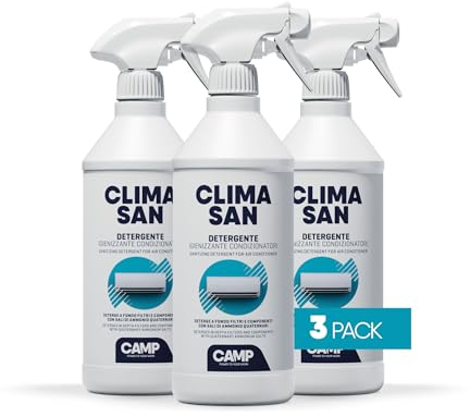 CAMP CLIMASAN DETERGENTE, per climatizzatori specifico per filtri, componenti e unità esterna, 3x750 ml, 3x750ml