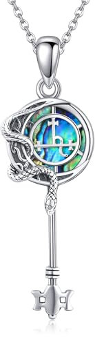HUKKUN Lilith Halskette Silber 925 Lilith Schlüssel Kette Wicca Lilith Schmuck Geschenke für Frauen