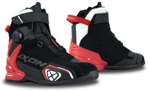 Ixon Bull 2 Scarpe da moto impermeabili, nero/bianco/rosso, 45