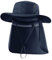 Magracy Herren UPF 50+ breiter Krempe Sonnenhut mit Nackenklappe UV-Schutz Netzstoff Safari-Hut Gartenarbeit Wandern Angelhut Marineblau